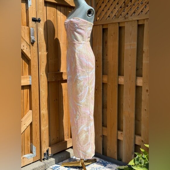 🆕 BRONX & BANCO 🧿 NWOT Dahlia Blush Multi Sequin Maxi Dress - Sz XS US 2 - Picture 5 of 13